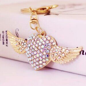 Heart & Angel Wings Keychain / Handbag Charm